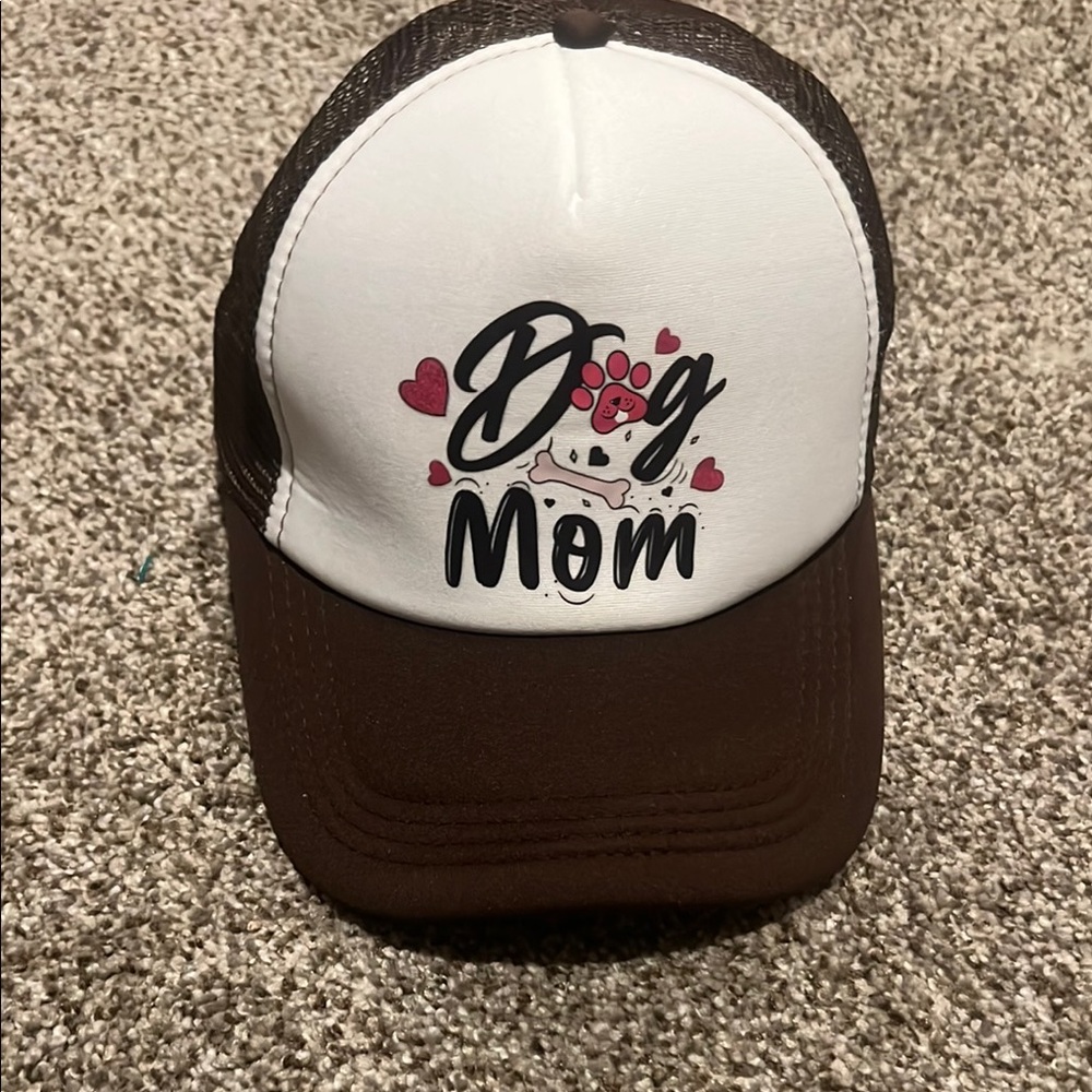 Dog Mom Brown and White Trucker Hat